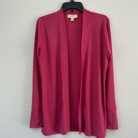 Michael Kors Pink Ribbed Cardigan Size Small - Picture 1 of 6